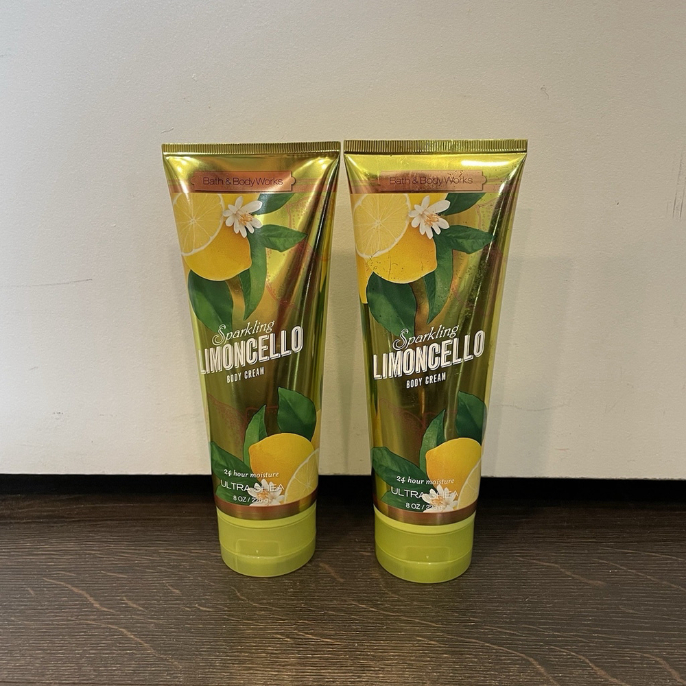 Bath & Body Works 8 Oz Sparkling Limoncello Ultra Shea Body Cream Lot Of 2
